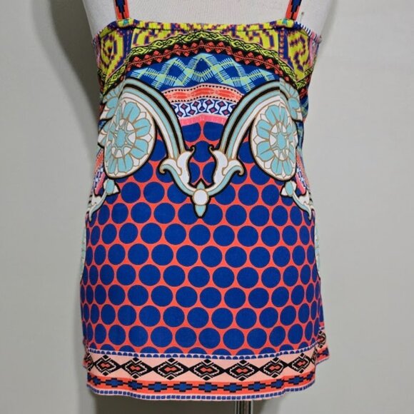 Chic Hale Bob Designer Halter Tank Top S Womens Mixed Geometric Boho Wanderlust - Picture 8 of 13